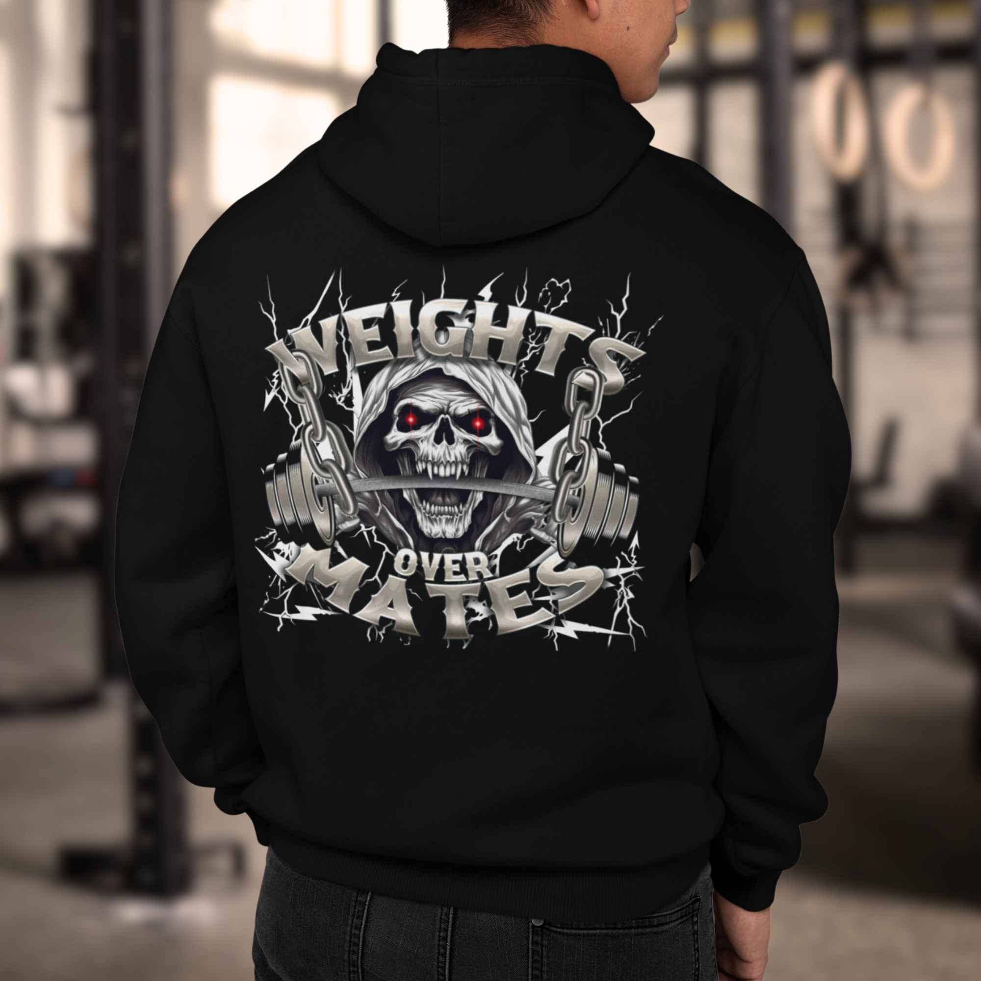 Weights Over Mates - Hoodie for Men - Back Print